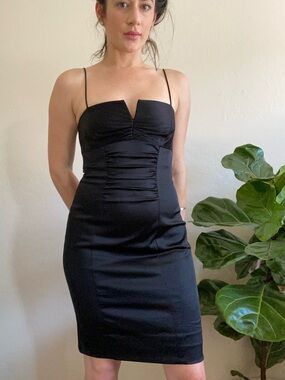 Democracy Black Spaghetti-Strap Mini Dress